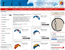 Tablet Screenshot of flying-colors.de